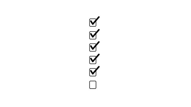 Businessman tick correct sign mark in checkbox for quality document control checklist and business approve project concept.4k motion graphics video