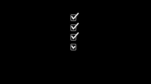 Businessman tick correct sign mark in checkbox for quality document control checklist and business approve project concept.4k motion graphics video