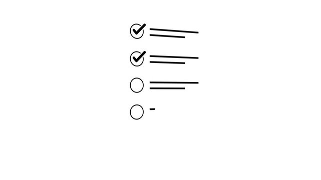Businessman tick correct sign mark in checkbox for quality document control checklist and business approve project concept.4k motion graphics video