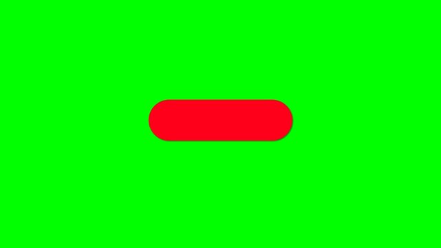 Red Rounded Rectangle Button Animation on Green Screen