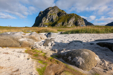 Scenic beach landscape near Eggum on the Lofoten Islands, Norway © Comofoto