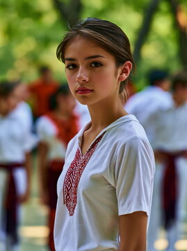 Vibrant Girasol Folk Dance Performance in Costa Rica with Colorful Costumes and Dynamic Energy