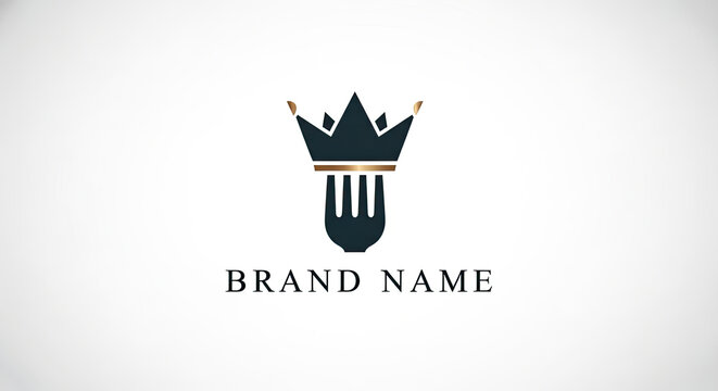 Logo featuring a crown with a fork, representing a dining or culinary brand.