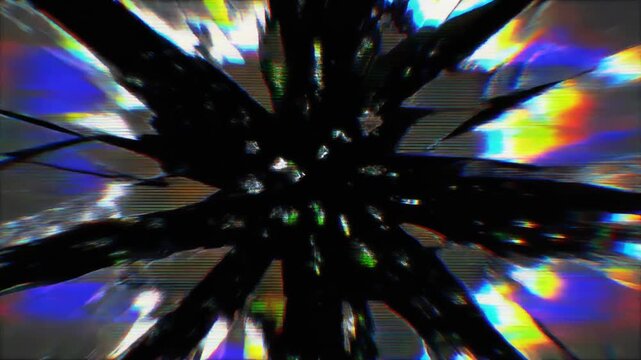 Abstract Black Hole Distortion Effect with Rainbow Light Spectrum Refractions