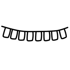 Fototapeta premium Decorative rectangular bunting garland border isolated on white background
