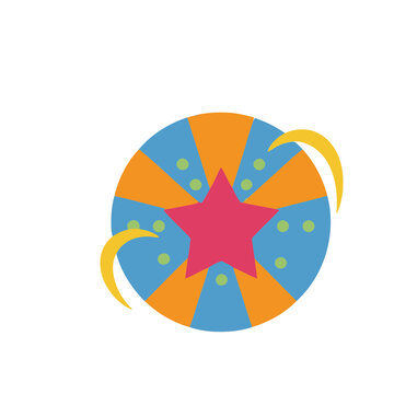 Colorful starburst with crescent shapes