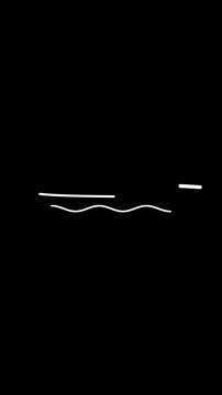 Hand drawn white scribble underline animation with multiple strokes on a black background for emphasis.