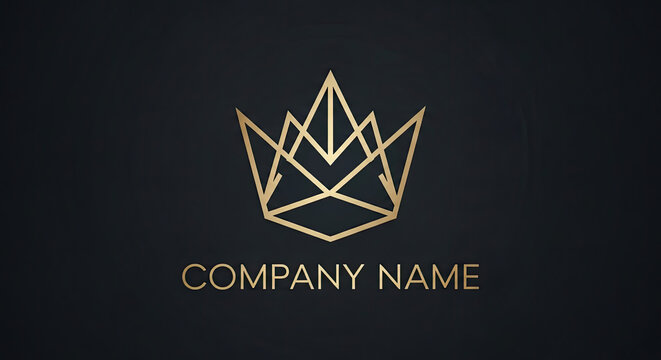 A logo featuring a geometric crown above the text 'Company Name'.