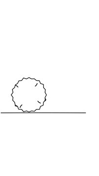 Minimalist line art animation of a cute hedgehog curling into a ball for protection on a white background.