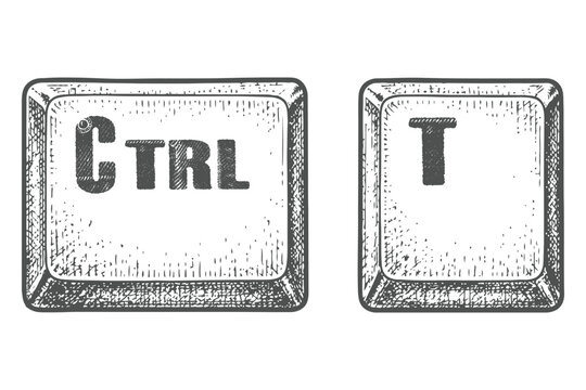 Keyboard shortcut button symbol showing quick switching between open applications on a computer screen.
Vintage Engraved Ctrl A TO Z Keyboard Shortcut Vector.