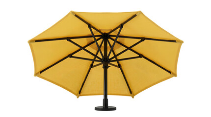 Yellow Patio Umbrella Outdoor Parasol Sunshade Canopy Isolated on Transparent Background for Summer Garden Terrace and Beach Cafe Furniture Mockup © PNG CREATOR