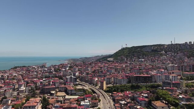 Peaceful Coastal Environment Blending Nature and Modern Development