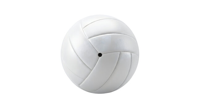 White volleyball studio shot detailed texture isolated on transparent background
