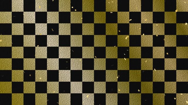 confetti gold fall pattern01 ichimatsu pattern loop （gold black background）01