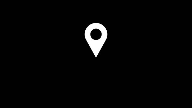 Map pointer icon set with pin symbols for navigation and location markers. 4k motion video