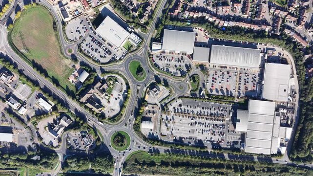 aerial view of Kingswood retail and shopping park. built in a northern suburb of Hull at Kingswood, Kingston upon Hull