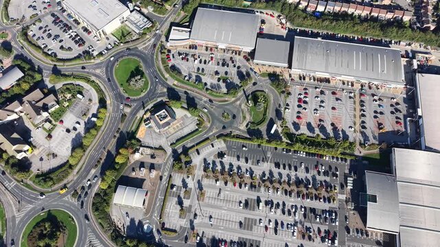 aerial view of Kingswood retail and shopping park. built in a northern suburb of Hull at Kingswood, Kingston upon Hull