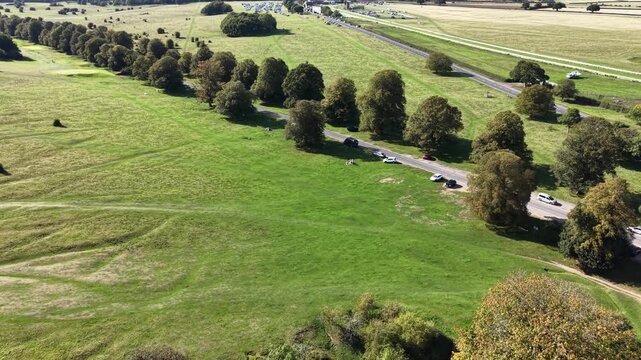 Aerial view of Beverley Racecourse. this site is a thoroughbred horse racing sports venue in East Riding of yorkshire. England