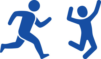 Fototapeta premium Stick figure icon. Running symbol. Jumping sign. Active movement pictogram for sports, fitness app, exercise and interface design.