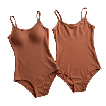 Terracotta organic cotton cami set isolated on transparent background for apparel design