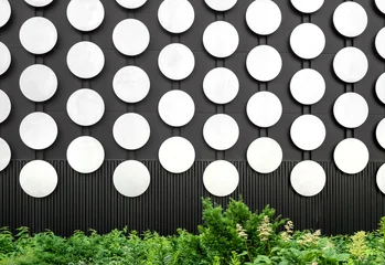 Abstract modern building exterior with circle decor details © BOOCYS