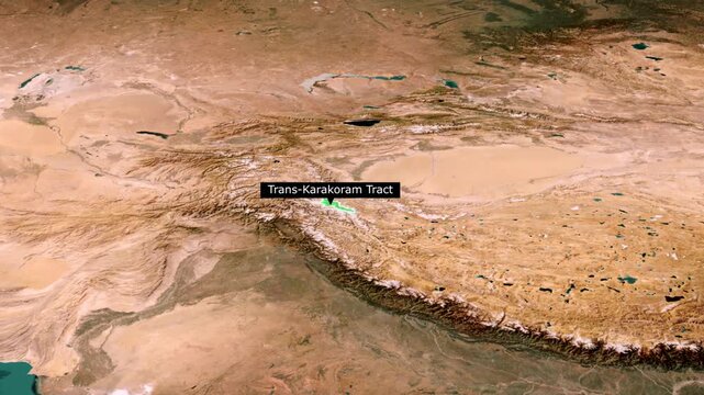 Trans-Karakoram Tract Disputed Region Map Animation Near Kashmir