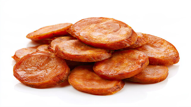 nfizix sai krok fermented sausage sliced on pure background