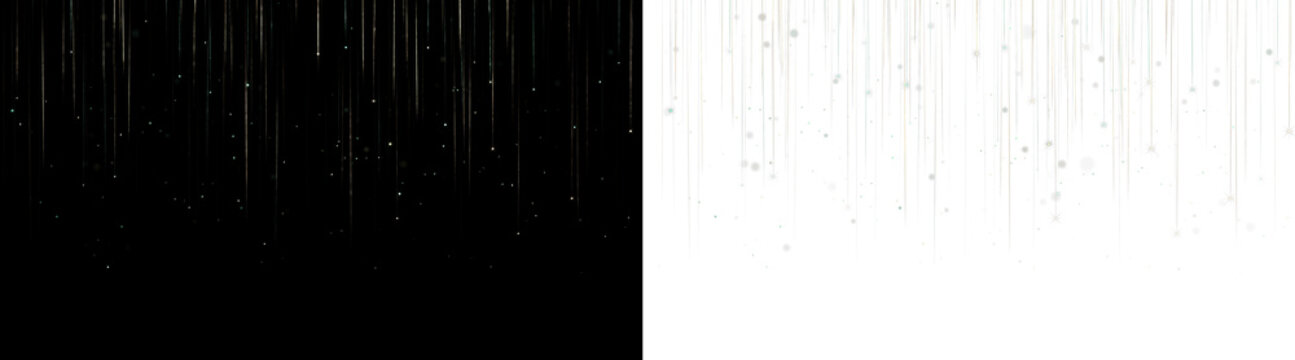 Png gold glowing falling rain lines sparkles abstract light background isolated on transparent background