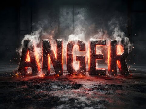 Anger Concept with Molten Metal Typography