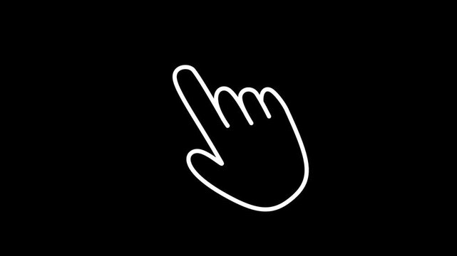 rad Finger touch gesture animation. computer hand icon on black background