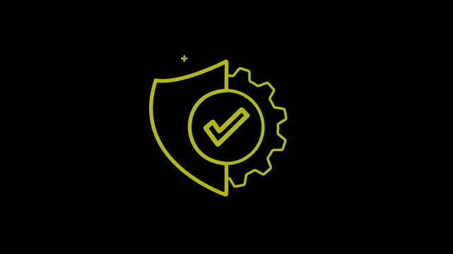 Modern secure process verification symbol animation showcasing trusted system checkmark inside shield