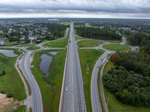 A7 Bauska Highway and Road Interchange in Rāmava, Latvia