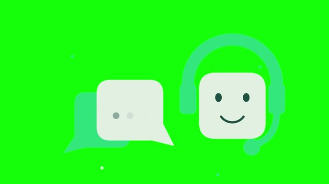 Friendly Customer Support Representative Animation with Speech Bubble