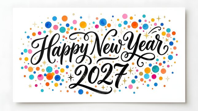 Celebrating the dawn of 2027 a vibrant and joyful new year's greeting filled with hope renewal and the promise of wonderful moments ahead for all