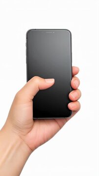 Hand Holding a Smartphone with a Blank Screen