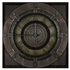 Obraz premium Old rusty town hall clock tower