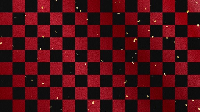 confetti gold fall pattern01 ichimatsu pattern loop （red black background）01