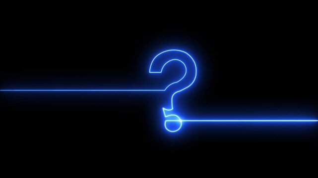 neon glowing loop Question mark sign Question mark icon asking icon animation.4 resolution abstract advice.