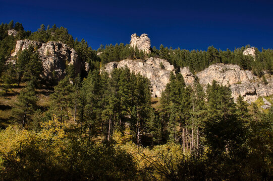 Limestone cliffs in Spearfish Canyon