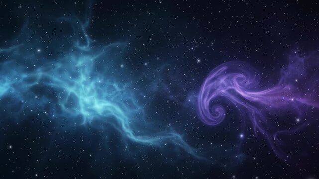 Deep Blue and Purple Galaxy Nebula with Bright Stars