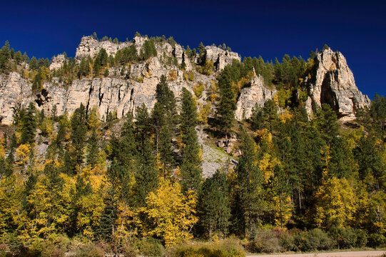 Limestone cliffs in Spearfish Canyon