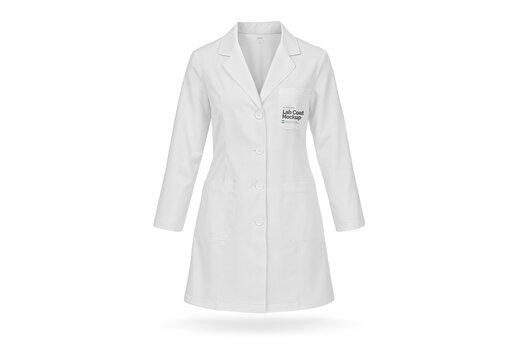 Woman Lab Coat Mockup for Product Launch and Marketing Presentation