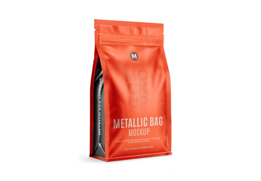 Metallic Bag Mockup Design for Branding Presentation and Marketing