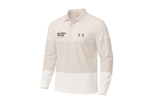 Long Sleeve Polo Mockup Template for Creative Brand Design and Launch