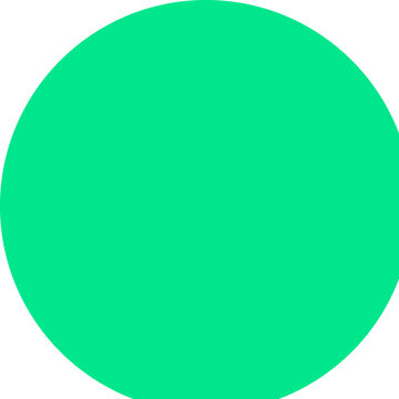 A vibrant mint green circle shape displays a solid hue for creative projects and artistic designs that require bold geometric patterns to enhance visual appeal within various digital media