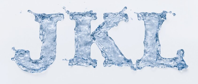 The Water Letters JKL Crystal Splash Typography in Fresh Cold Motion