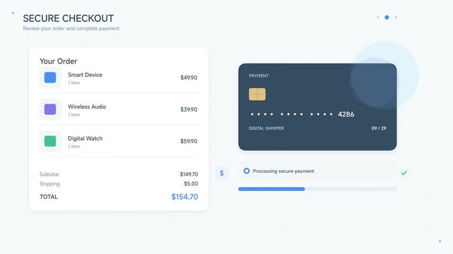 Smart Online Shopping and Secure Payment Mobile App Animation