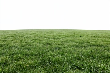 Fototapeta premium The Grass Field Under Bright White Sky in a Vast Rural Landscape
