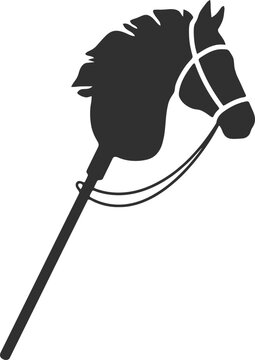 Hobby horse toy silhouette vector illustration