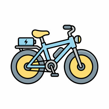Electric bicycle vector illustration for eco friendly urban transport and green city mobility.